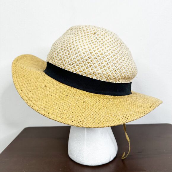 Something Navy Woven Panama Sun Hat One Size - Picture 3 of 9